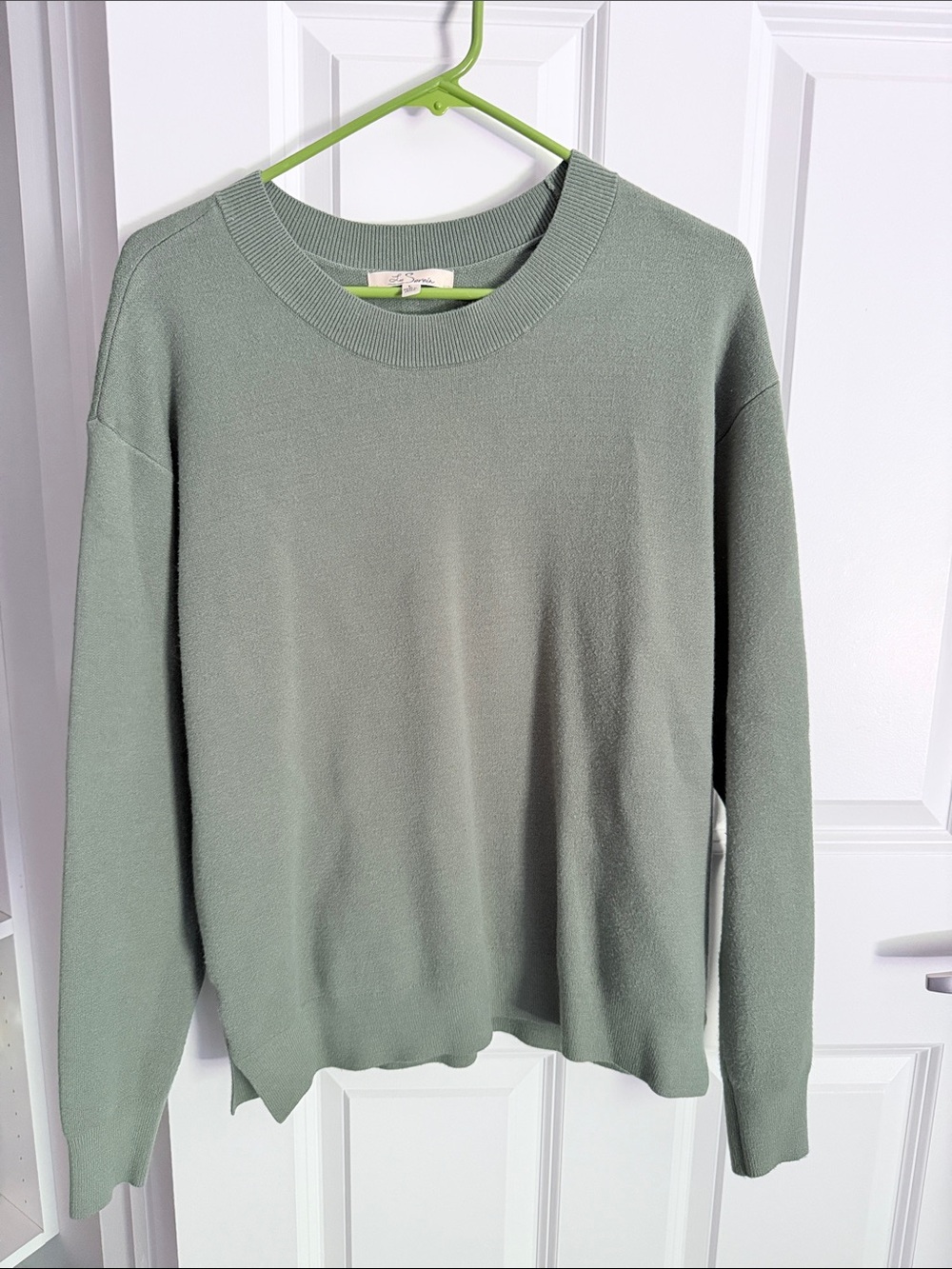 Relaxed Crewneck Sweater in Sage Green